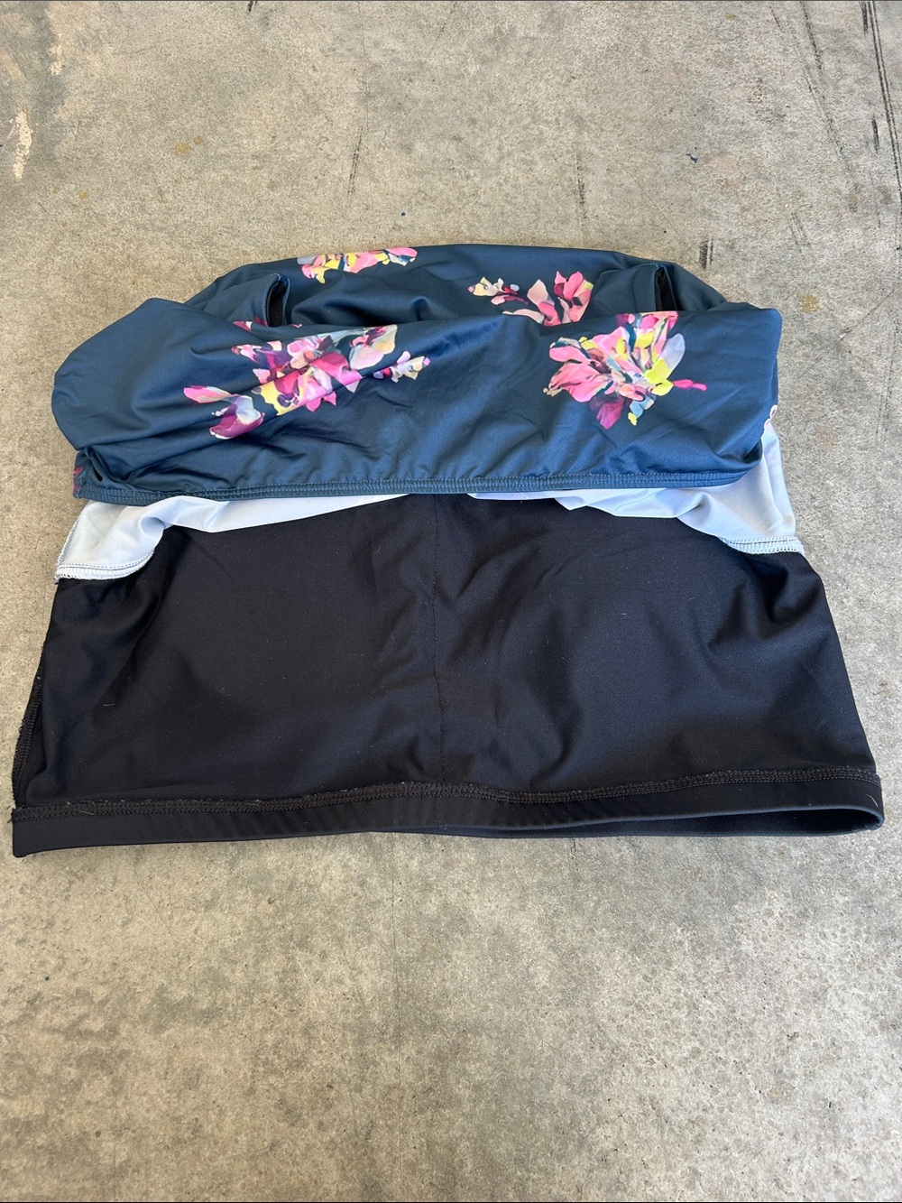 Albion Navy Floral Tankini Set with Pink & Blue Flowers - Picture 4 of 5